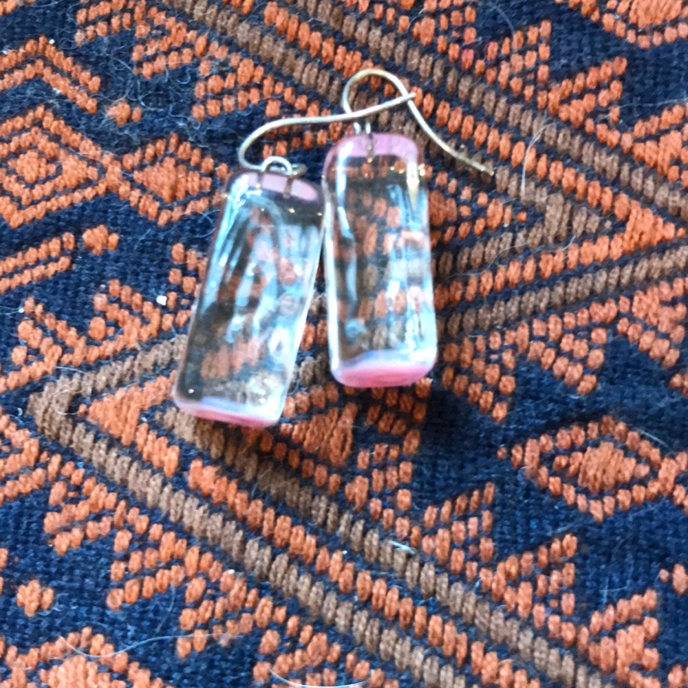 Rectangular Glass Ice Cube Earrings